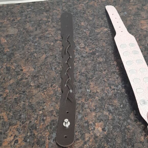 Two Leather Strap Bracelets...New...One Size Fits Most. - Picture 4 of 5